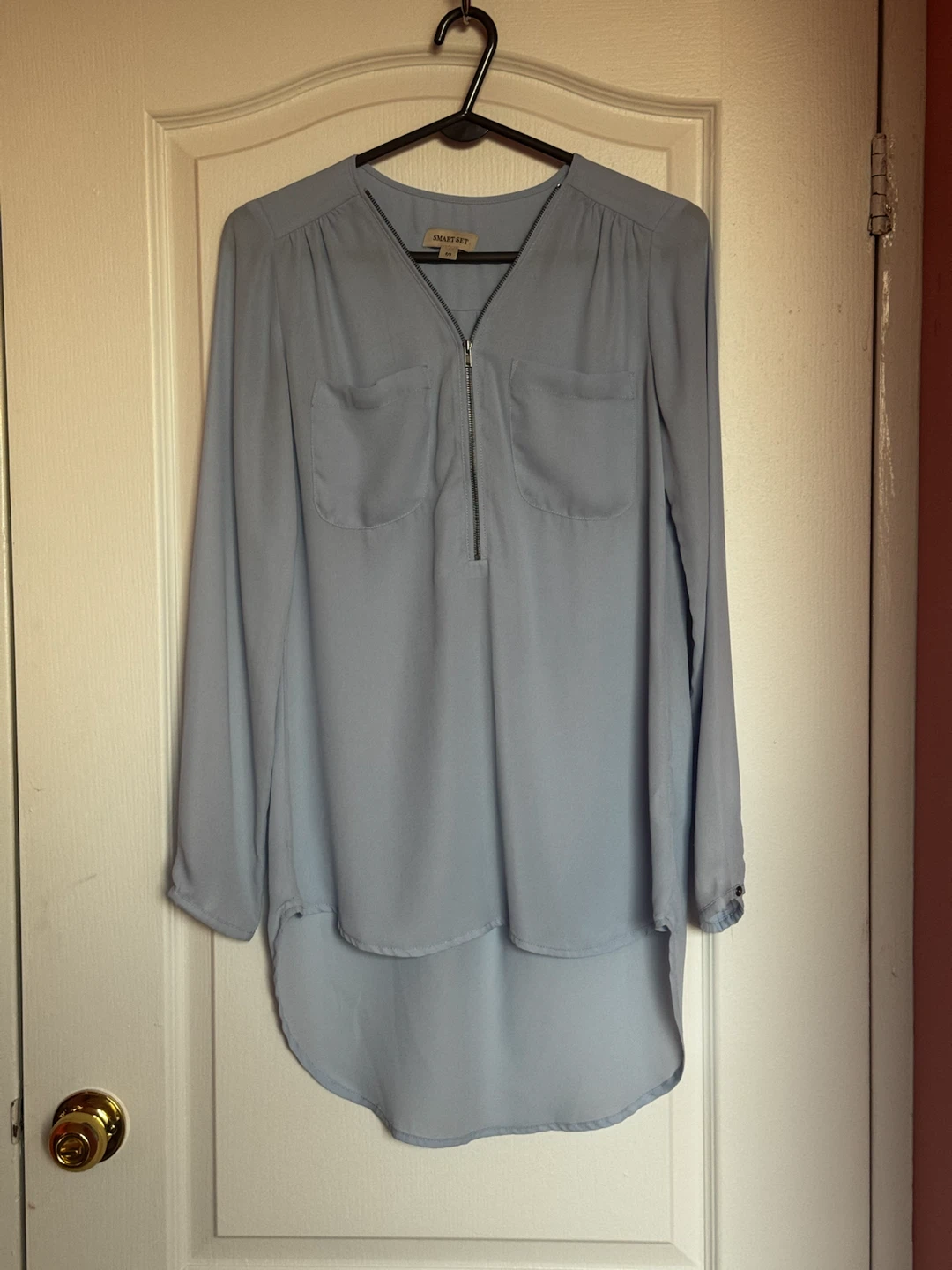 Light Blue Size Small Long Smart Set Blouse