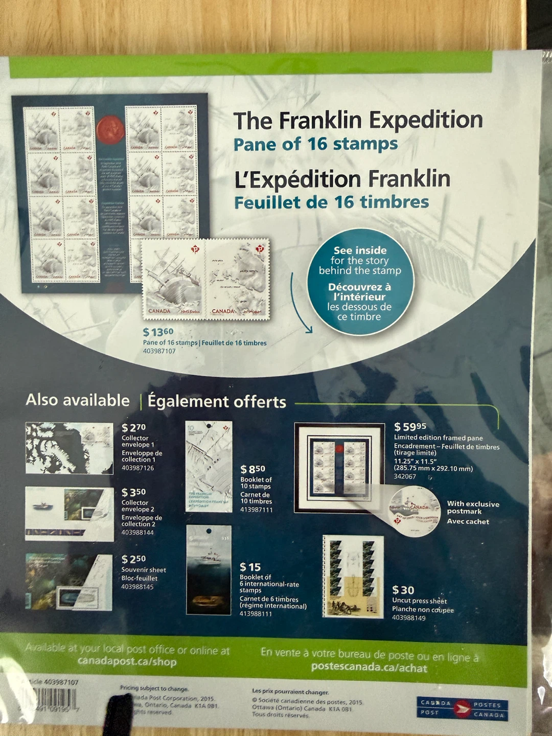 Canada The Franklin Expedition Stamp Pane of 16 - photo 2