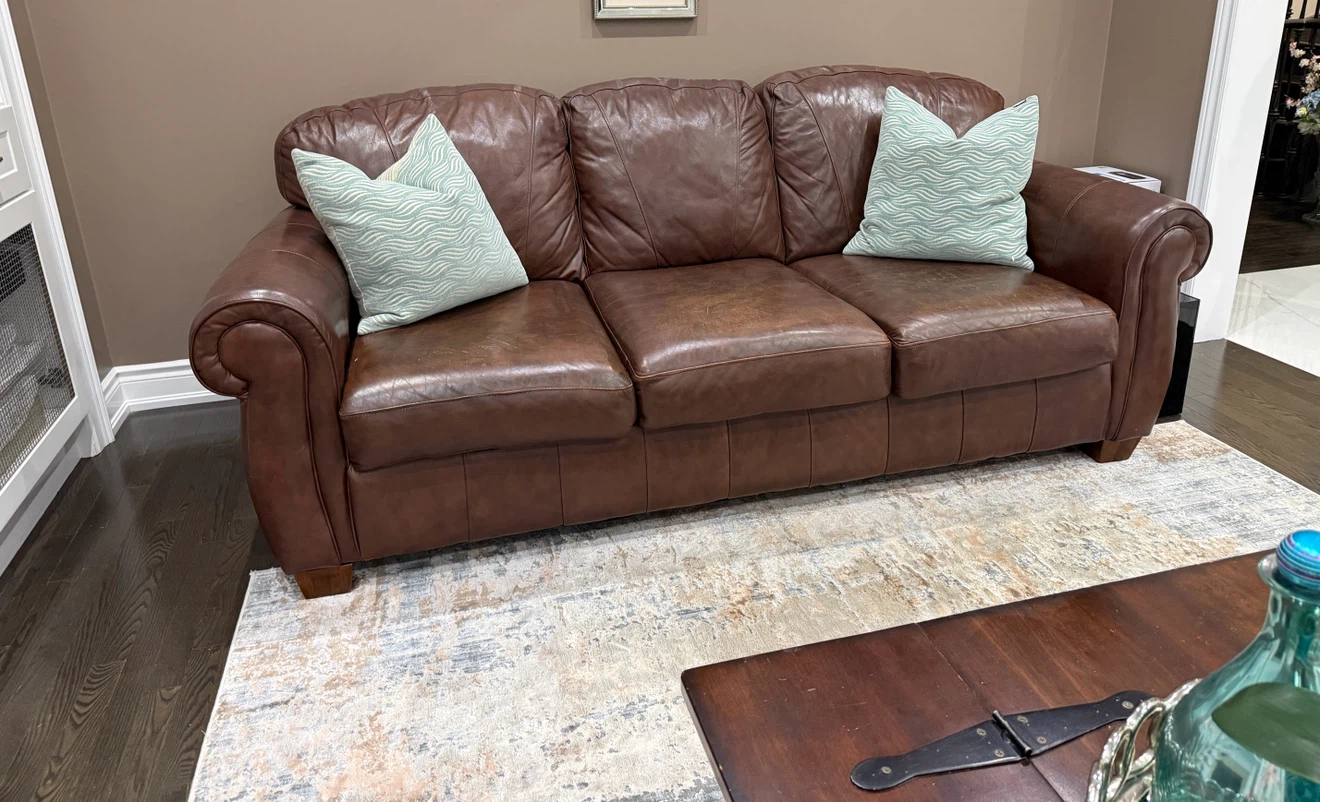 Brown Leather Sofa, Loveseat, and Recliner chair Set - photo 2