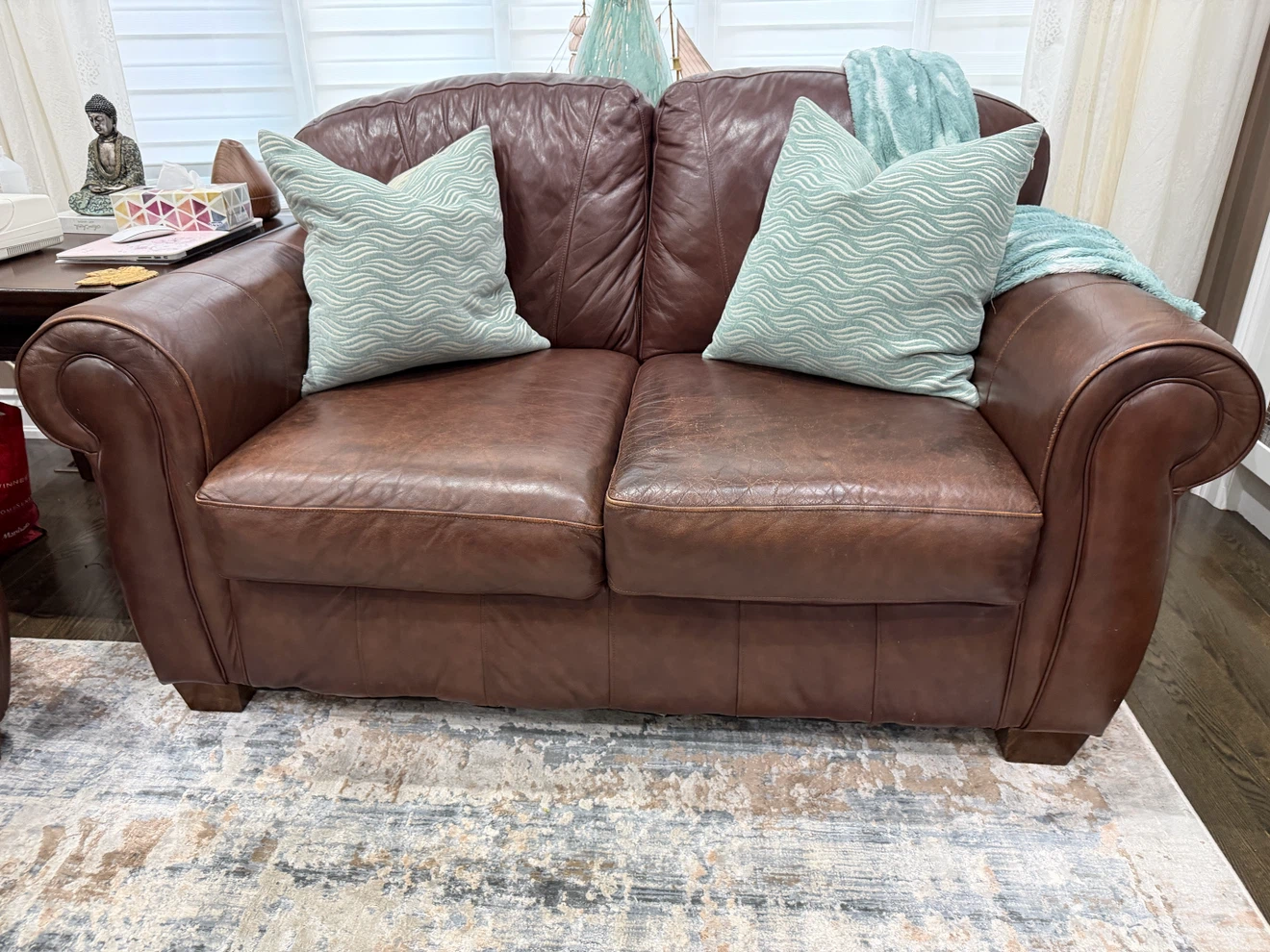 Brown Leather Sofa, Loveseat, and Recliner chair Set - photo 3