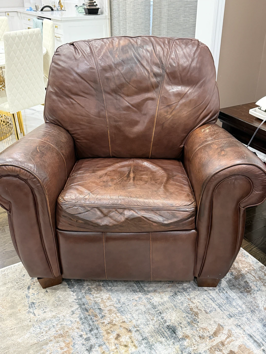 Brown Leather Sofa, Loveseat, and Recliner chair Set - photo 5