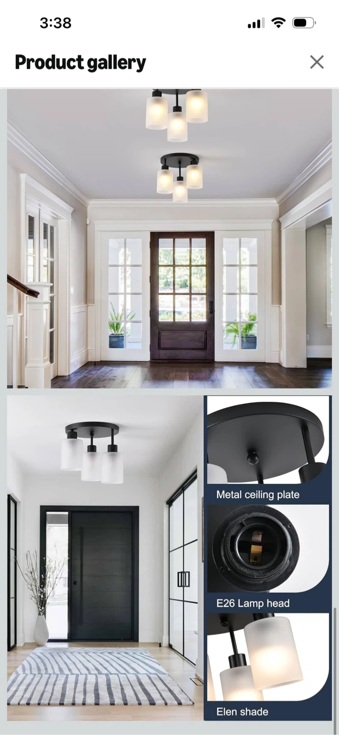 New-3-Light Flush Mount Ceiling Light Fixture - photo 4