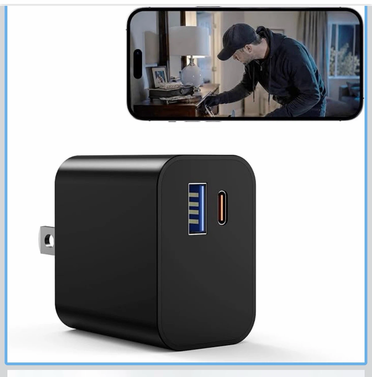 Hidden Security Camera Charger Nanny Cam