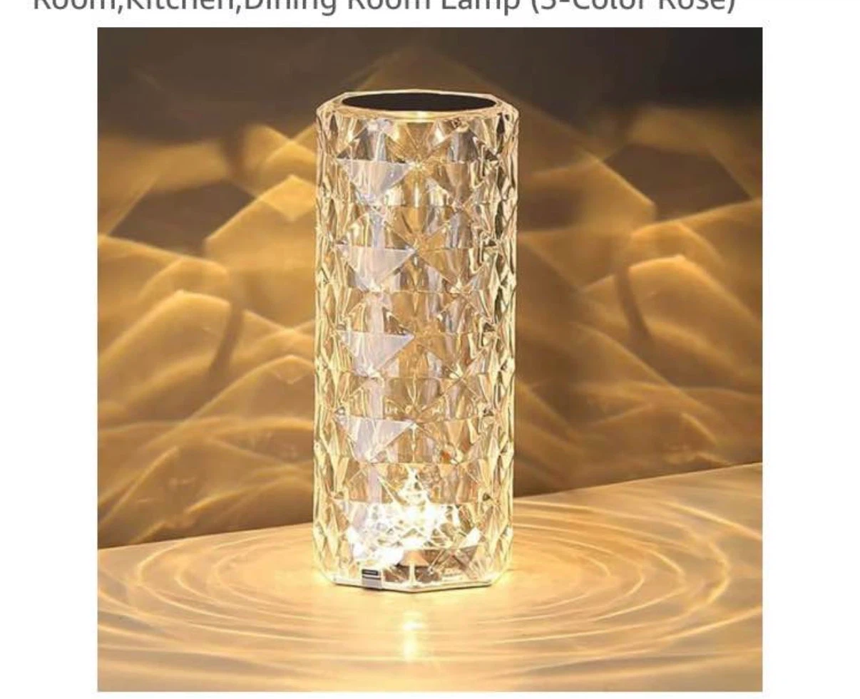 Rose Diamond Table Lamp - USB Charging Touch Lamp - photo 4