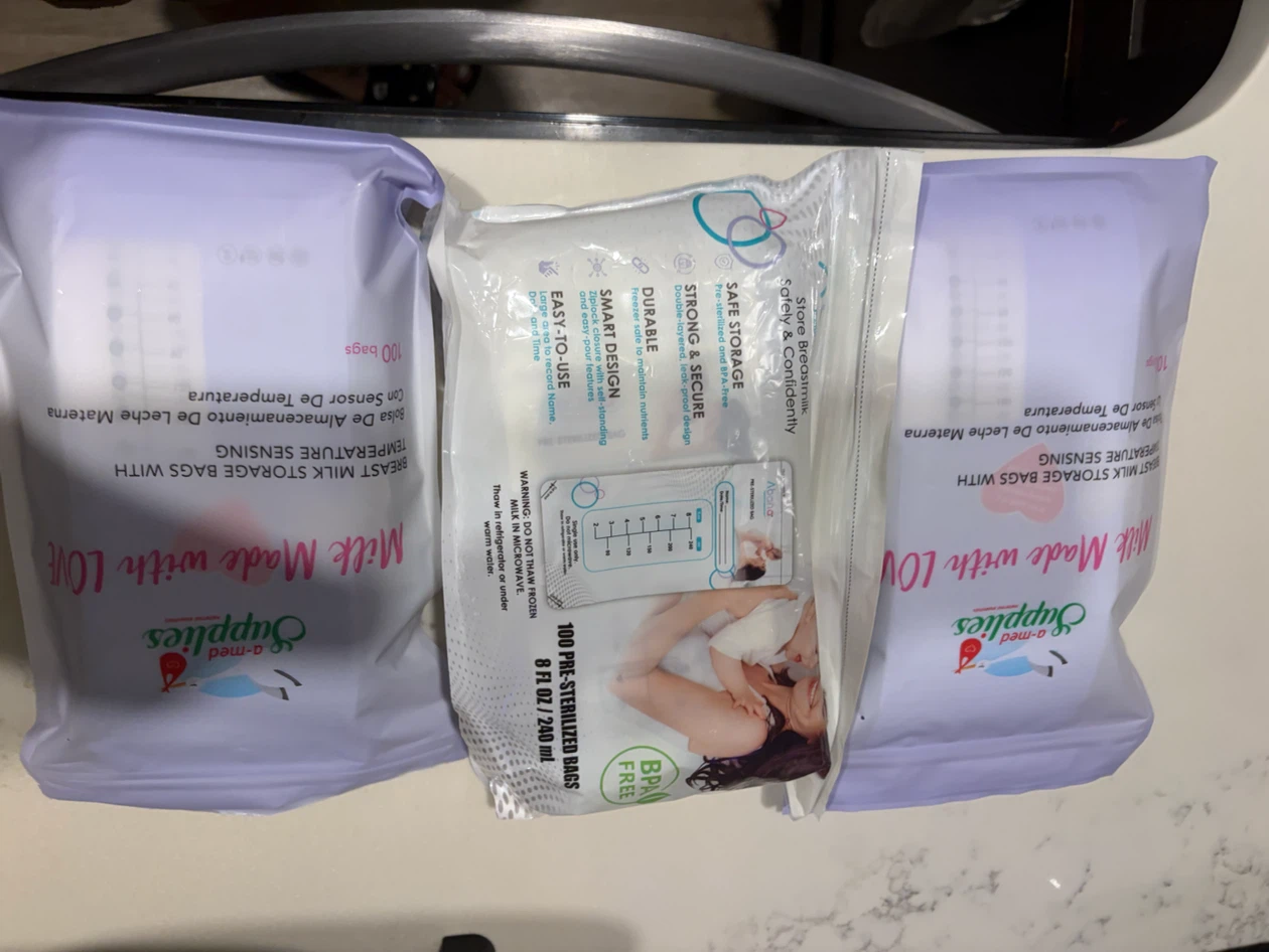3 packages Breast Milk Storage Bags - 100 ct - 8 oz - photo 2