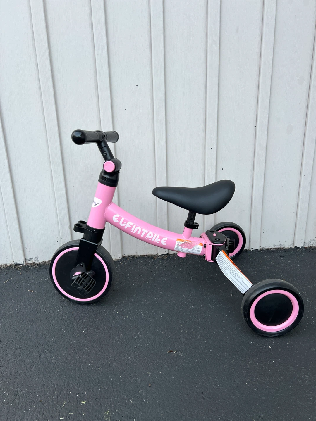 Pink Elfin Tike 2-in-1 Balance Bike and Tricycle