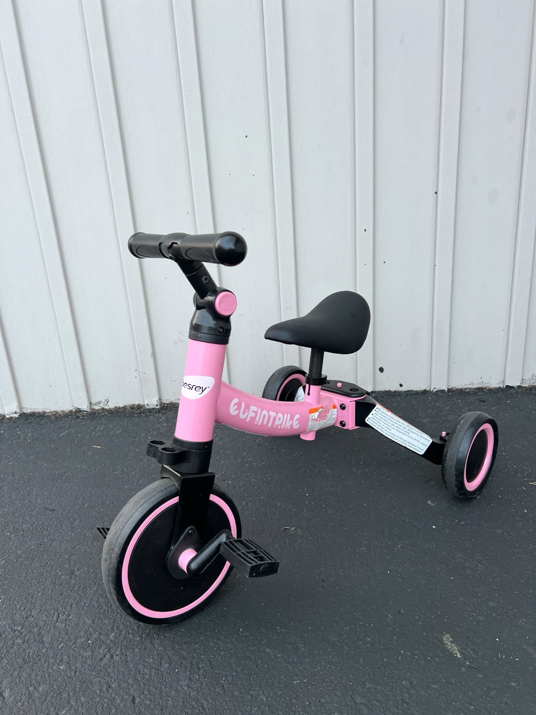 Pink Elfin Tike 2-in-1 Balance Bike and Tricycle - photo 2