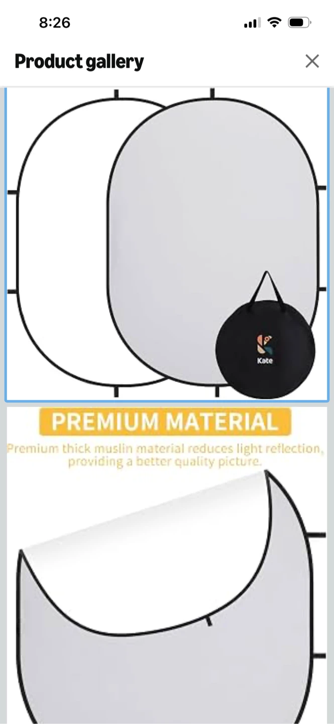 New- Backdrop for Studio & Virtual Events, 5x6.5ft, White/Gray - photo 2