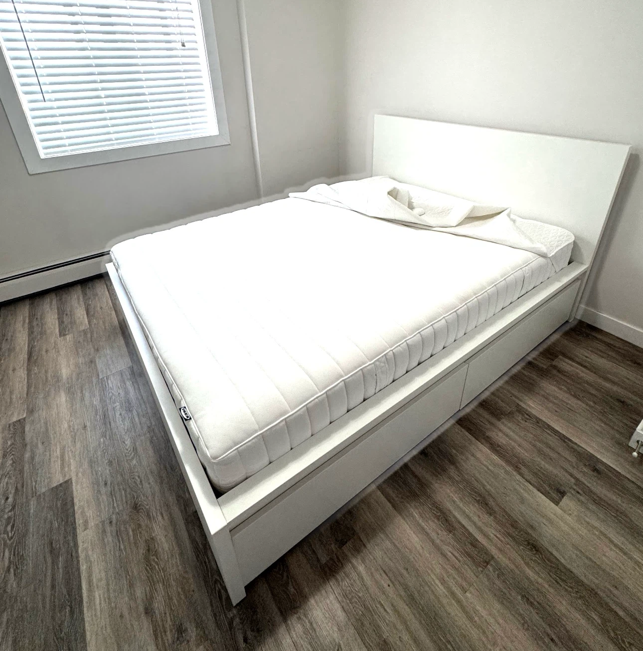 IKEA MALM White Bed Frame with Storage Drawers