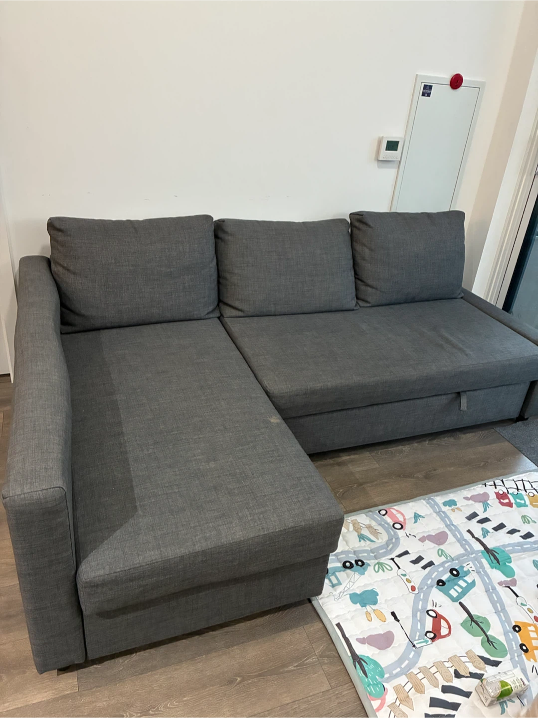 Grey Sectional Sofa with Storage