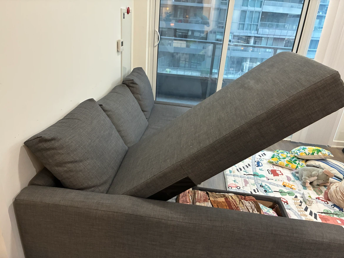 Grey Sectional Sofa with Storage - photo 3