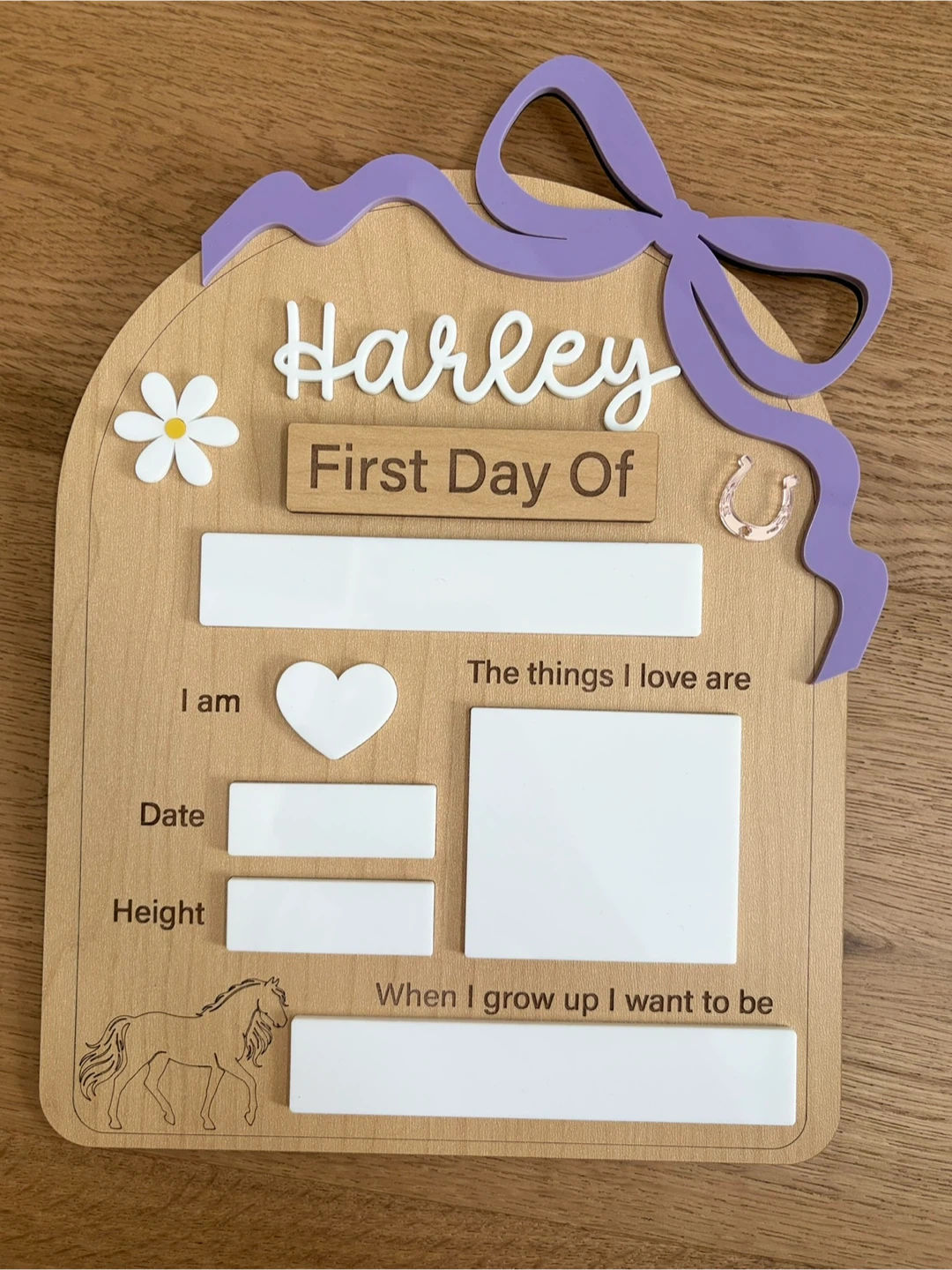 First day of school photo board
