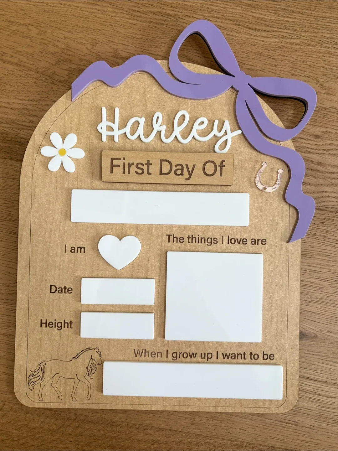 First day of school photo board