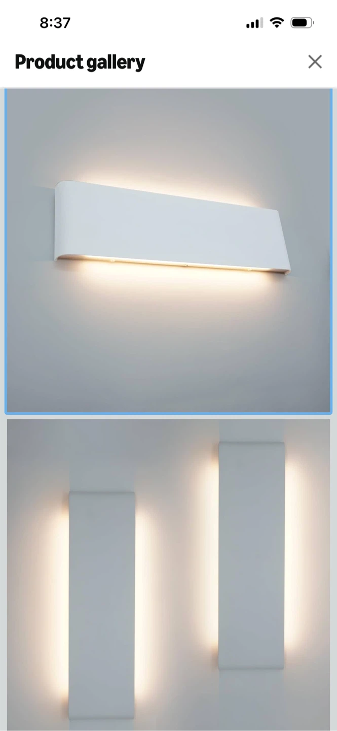 New -2 Pack KICAO Modern Wall Sconce - White