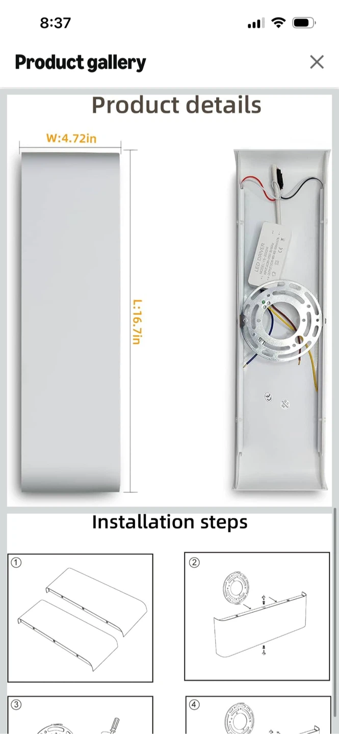 New -2 Pack KICAO Modern Wall Sconce - White - photo 2