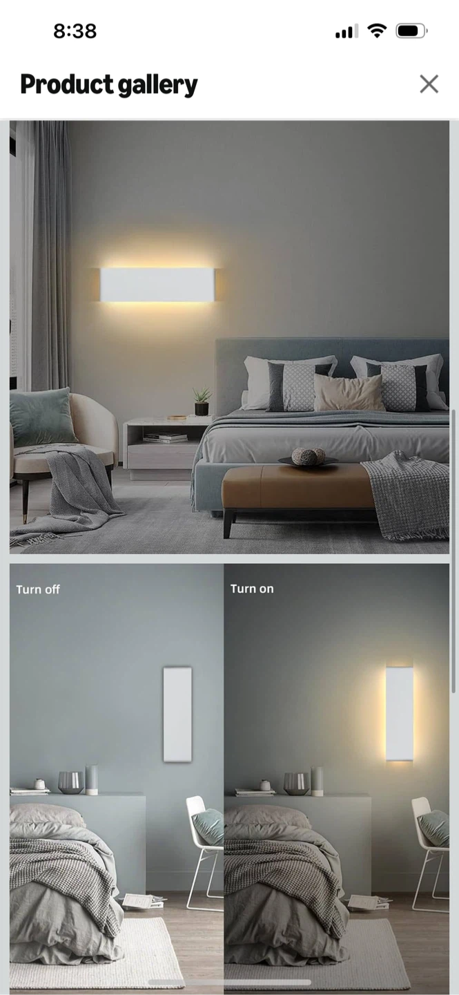 New -2 Pack KICAO Modern Wall Sconce - White - photo 3
