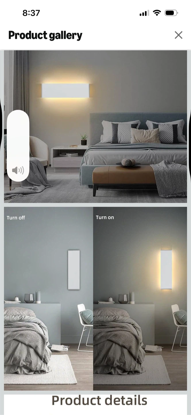 New -2 Pack KICAO Modern Wall Sconce - White - photo 4