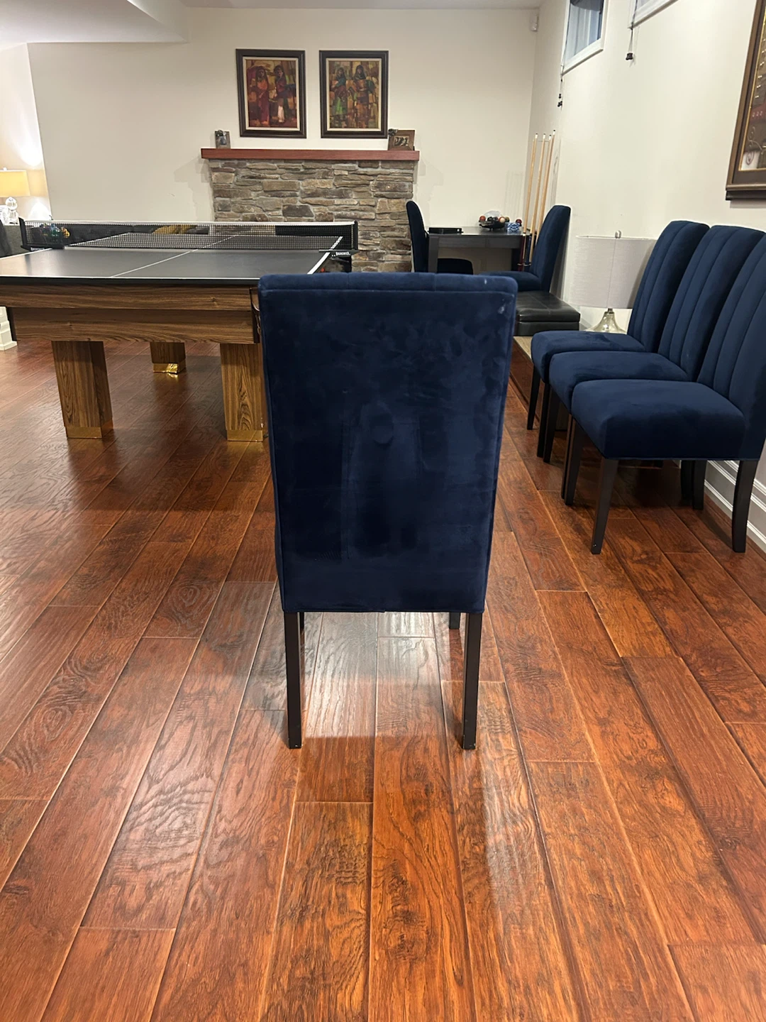 Navy Blue Velvet Dining Chair - photo 3