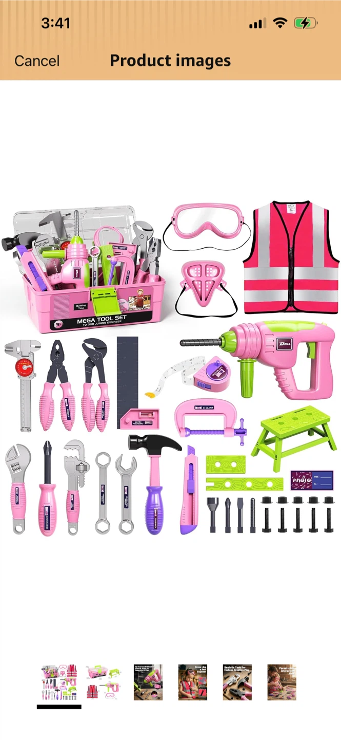 New-Kids Mega Tool Set with Drill, Vest, and Accessories