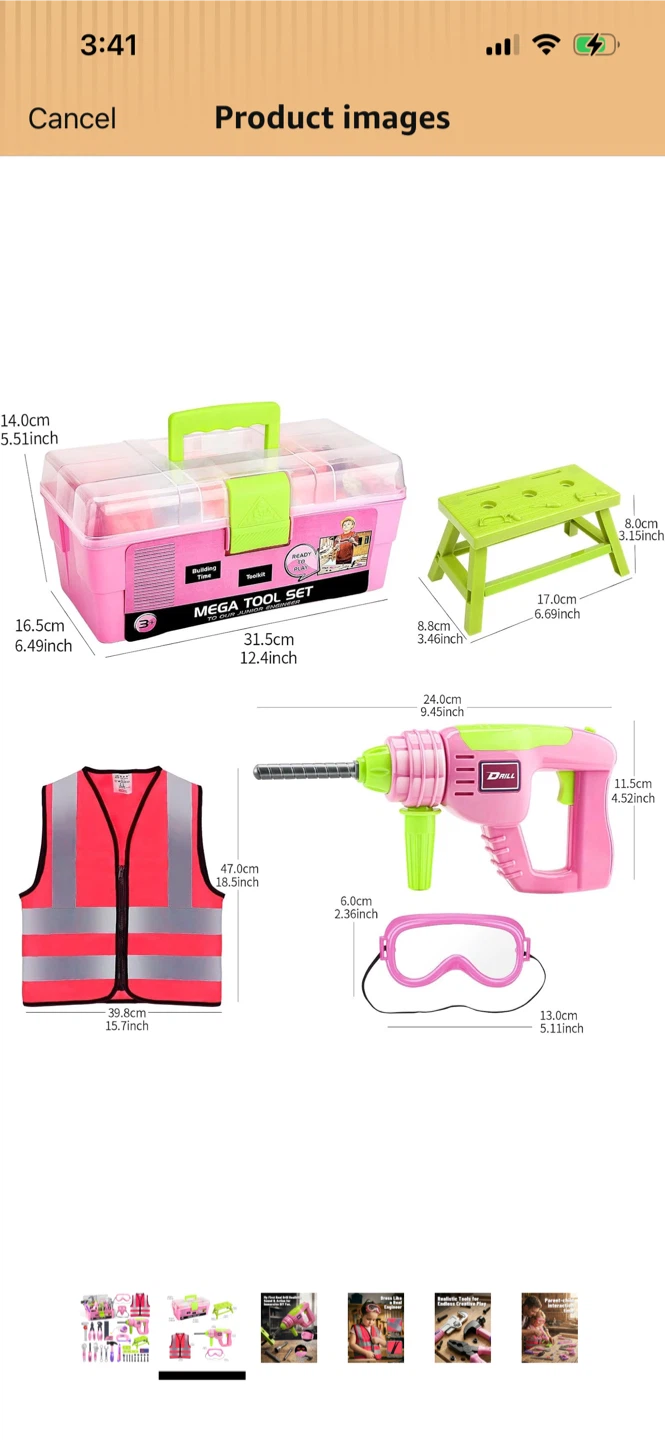 New-Kids Mega Tool Set with Drill, Vest, and Accessories - photo 2