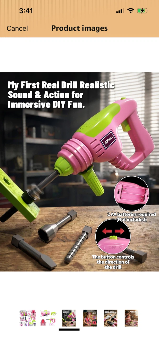 New-Kids Mega Tool Set with Drill, Vest, and Accessories - photo 3