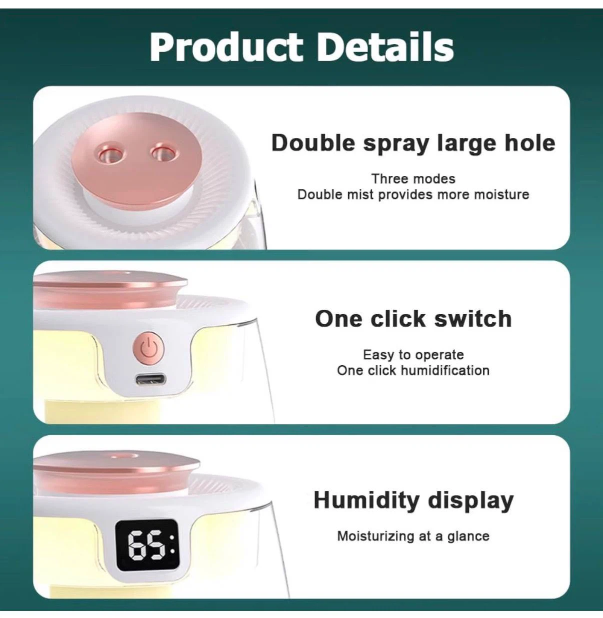 White Mini Mist Humidifier – Double Spray - photo 5