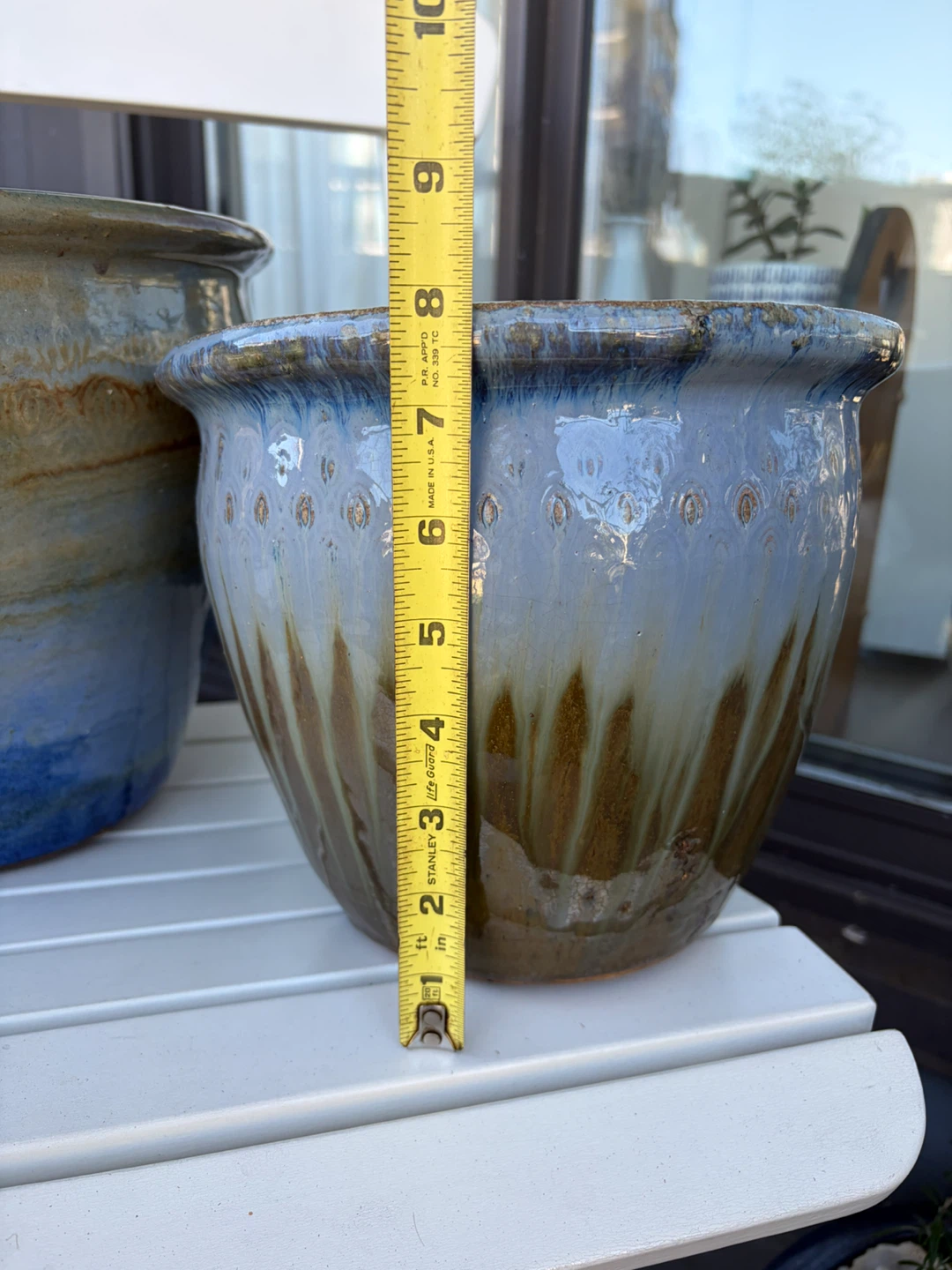 3 Glazed Planter Pot, one with plant - photo 3