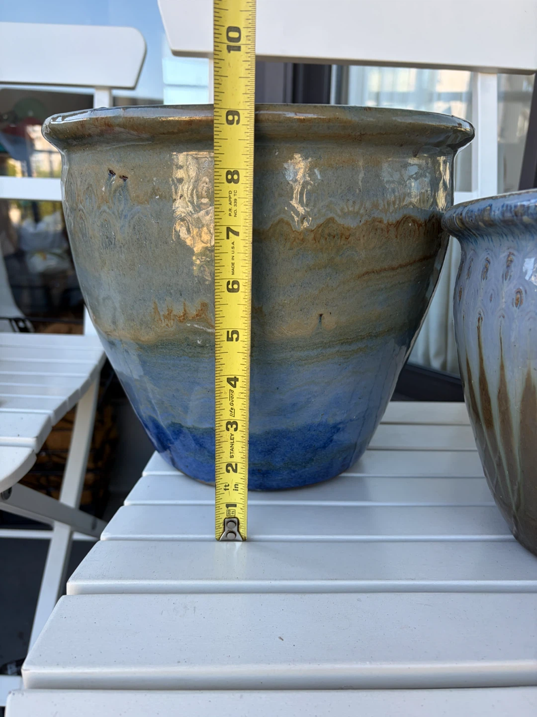 3 Glazed Planter Pot, one with plant - photo 5