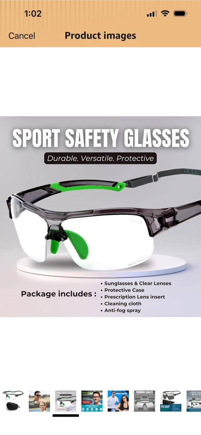 Brand New Sport Safety Glasses with Case