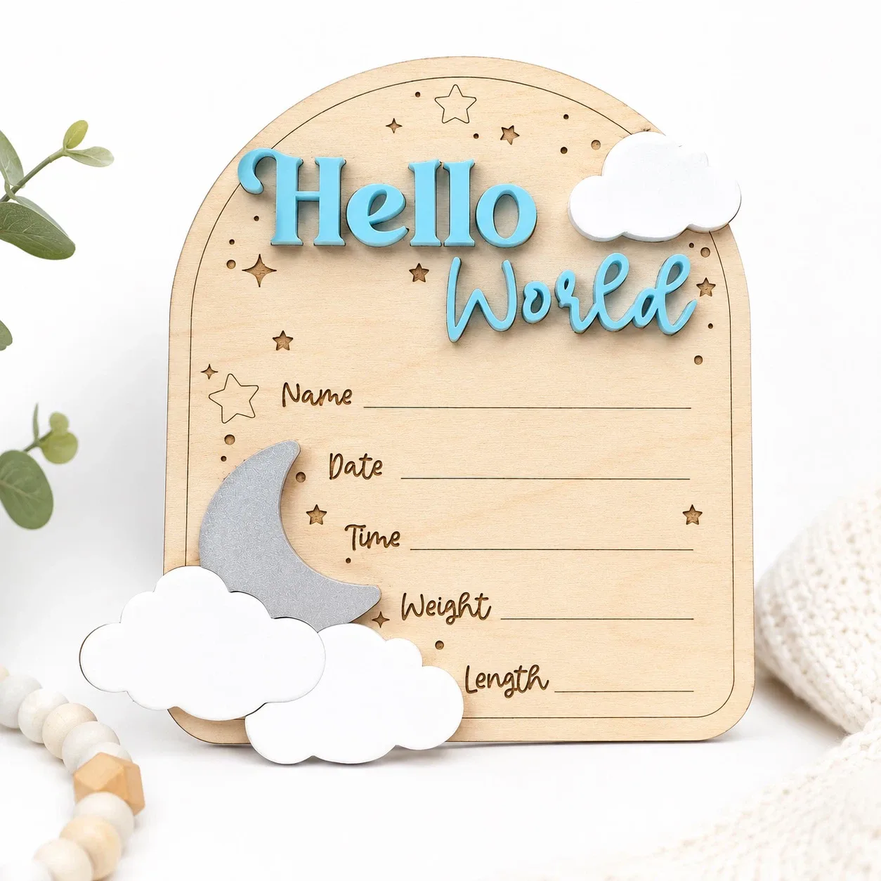 Hello World Baby Milestone Board