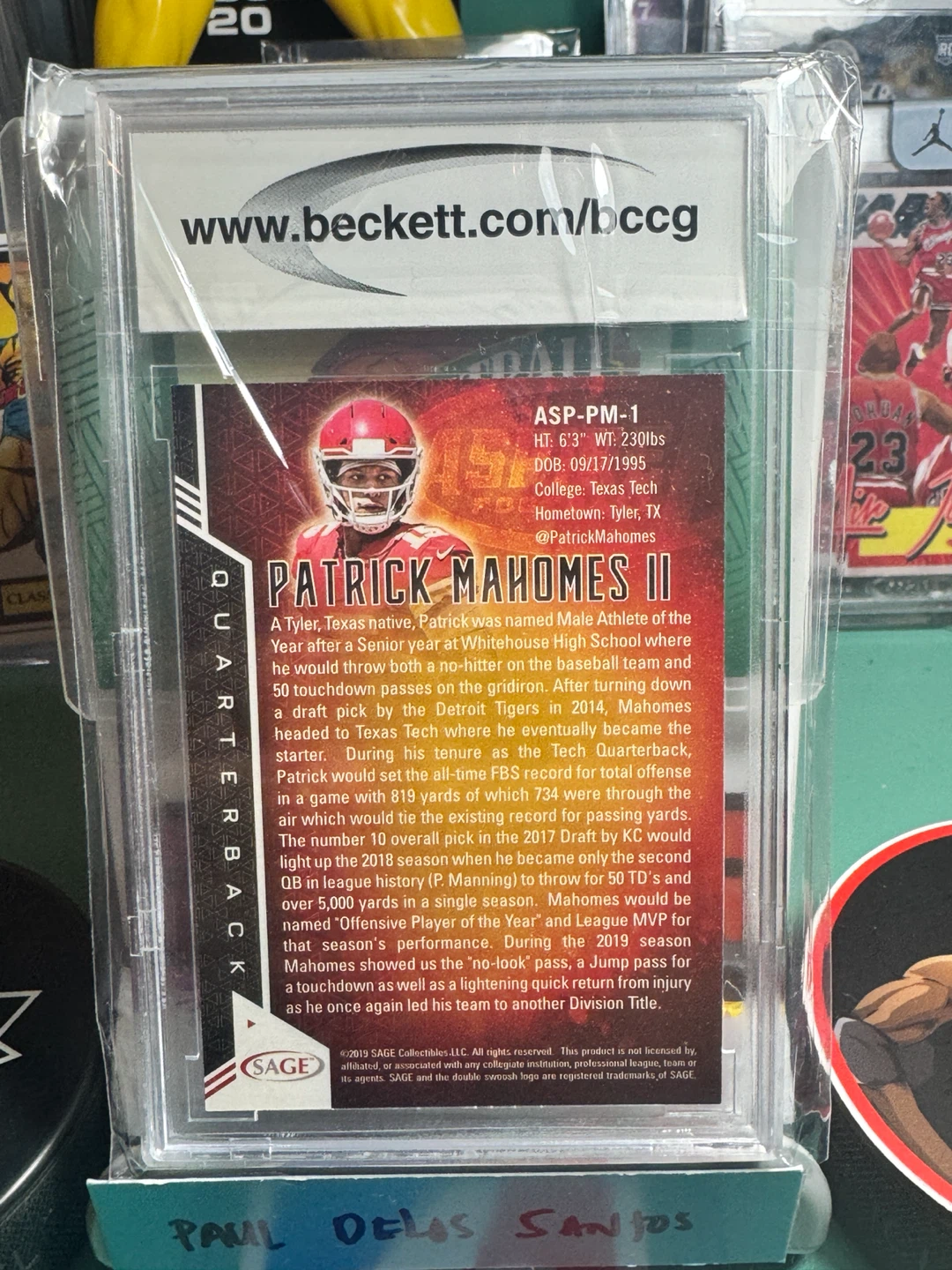 2019 Sage Aspire Patrick Mahomes II BCCG 10 Card - photo 2