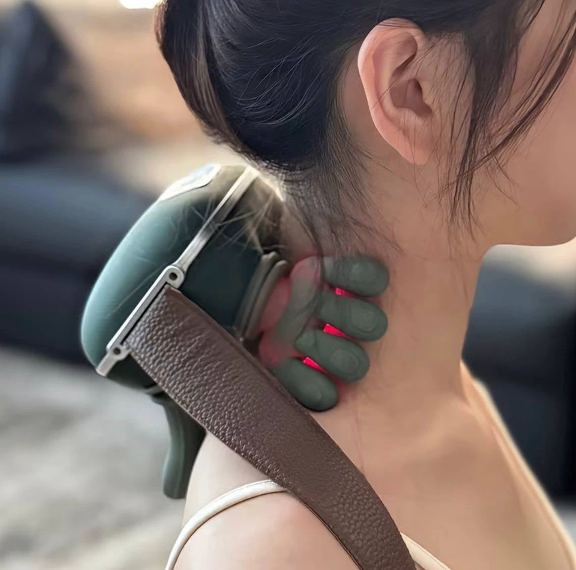 Neck & Shoulder Massager with Hands – Moss Green