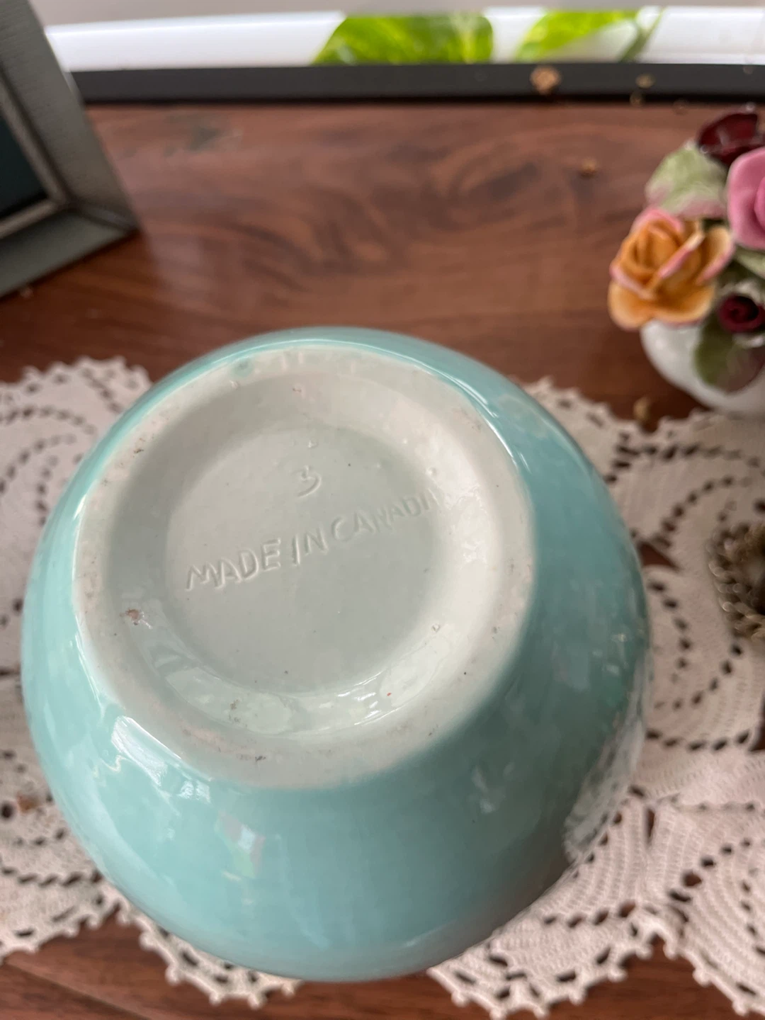 Aqua/ Turquiose Ceramic Vase,  Made in Canada - photo 4