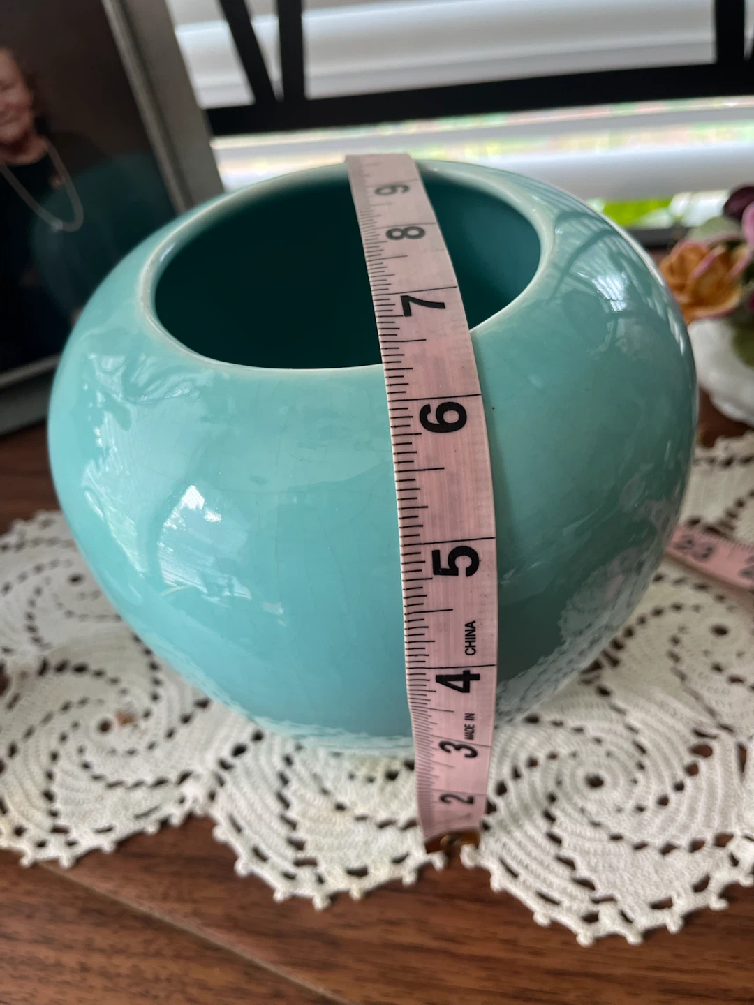 Aqua/ Turquiose Ceramic Vase,  Made in Canada - photo 5