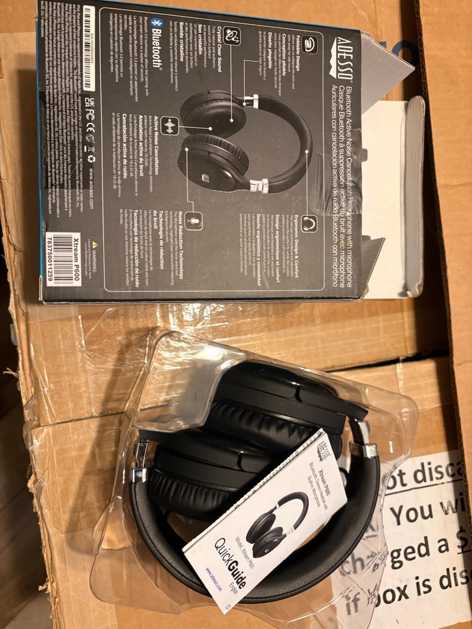 Adesso Bluetooth Active Noise Cancelling Headphones XT800 - photo 2
