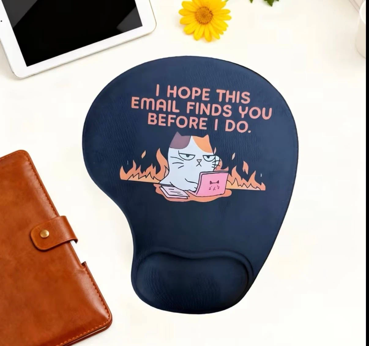 Funny Cat Mouse Pad with Wrist Rest - photo 2