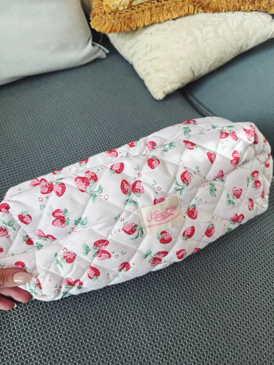 Strawberry Quilted Makeup Bag - photo 3
