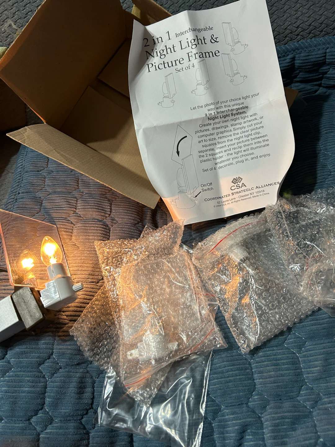 New-2-in-1 Interchangeable Night Light & Picture Frame Set of 4 - photo 3