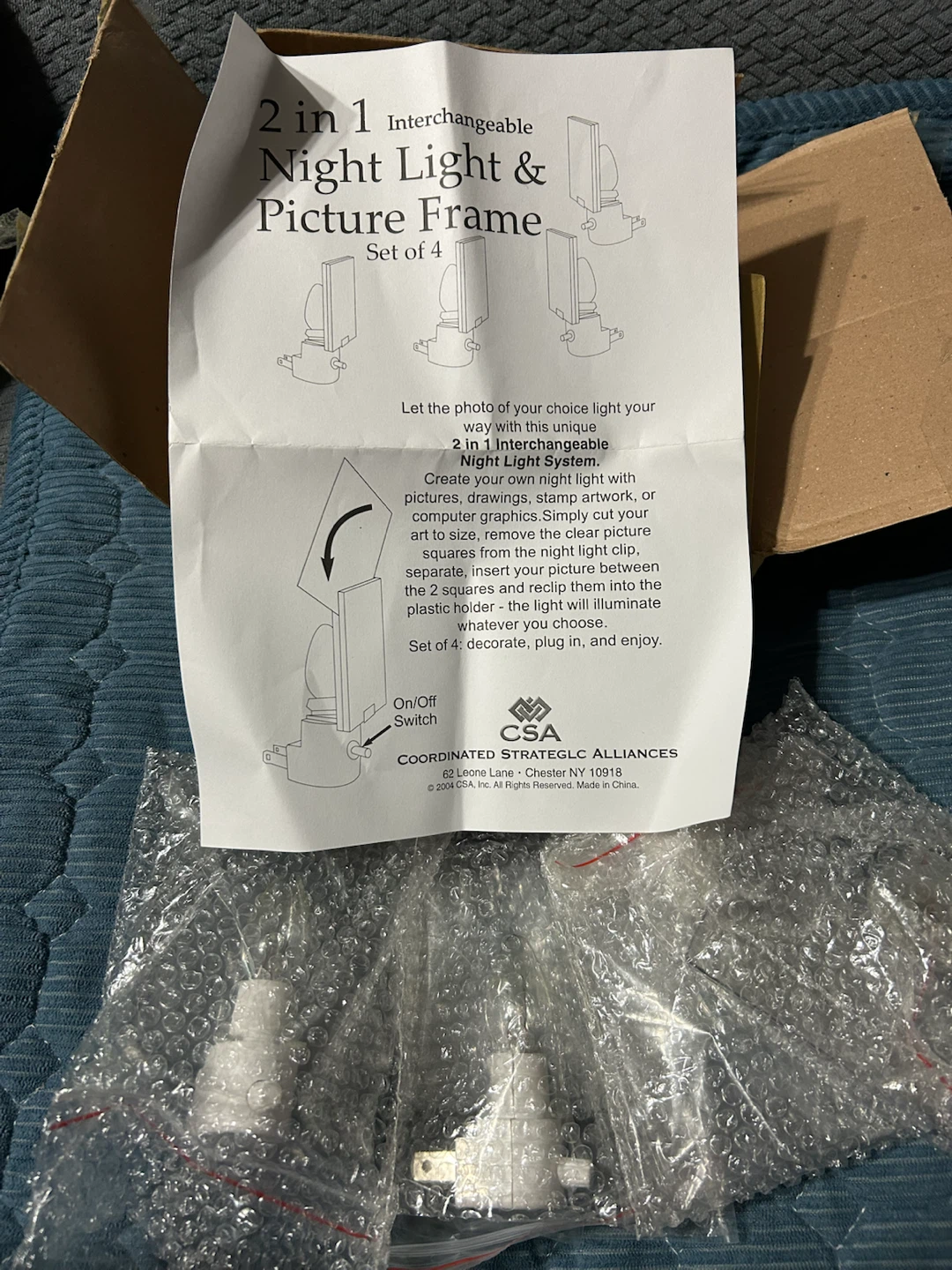 New-2-in-1 Interchangeable Night Light & Picture Frame Set of 4 - photo 5