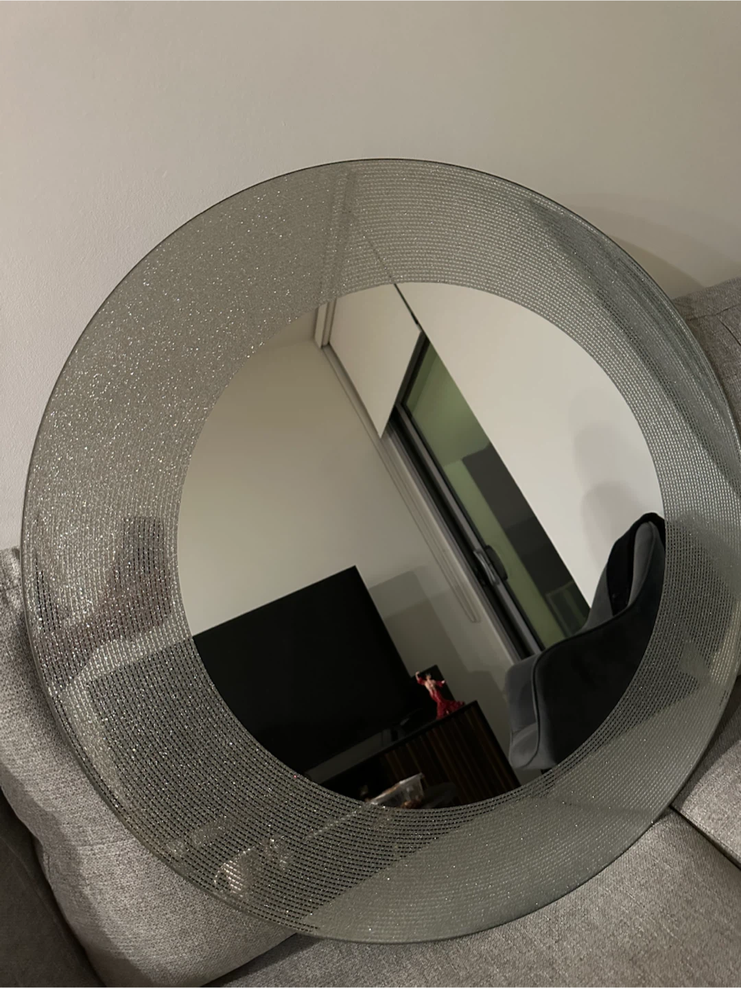Sparkly Round Decorative Mirror