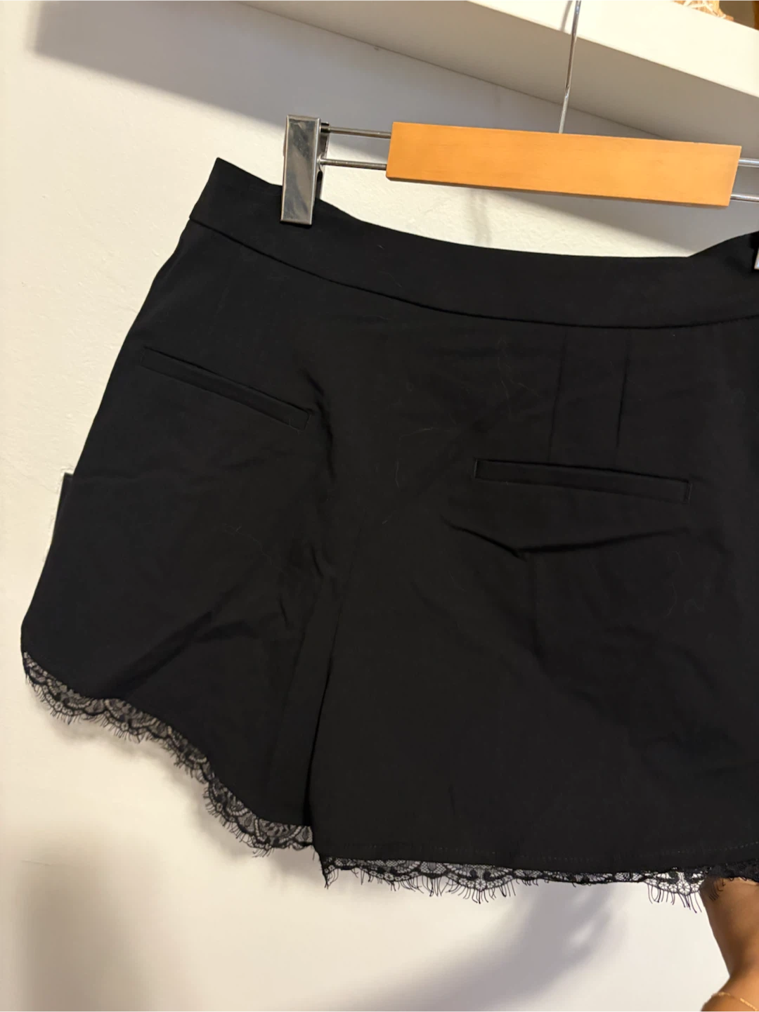 Zara New Black Lace Trim Shorts - Size M - photo 2