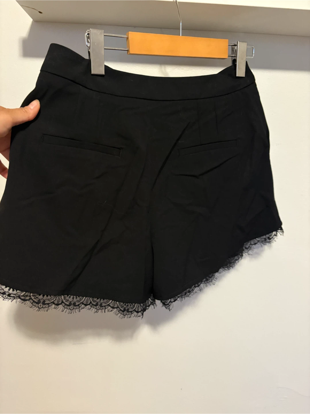 Zara New Black Lace Trim Shorts - Size M - photo 5