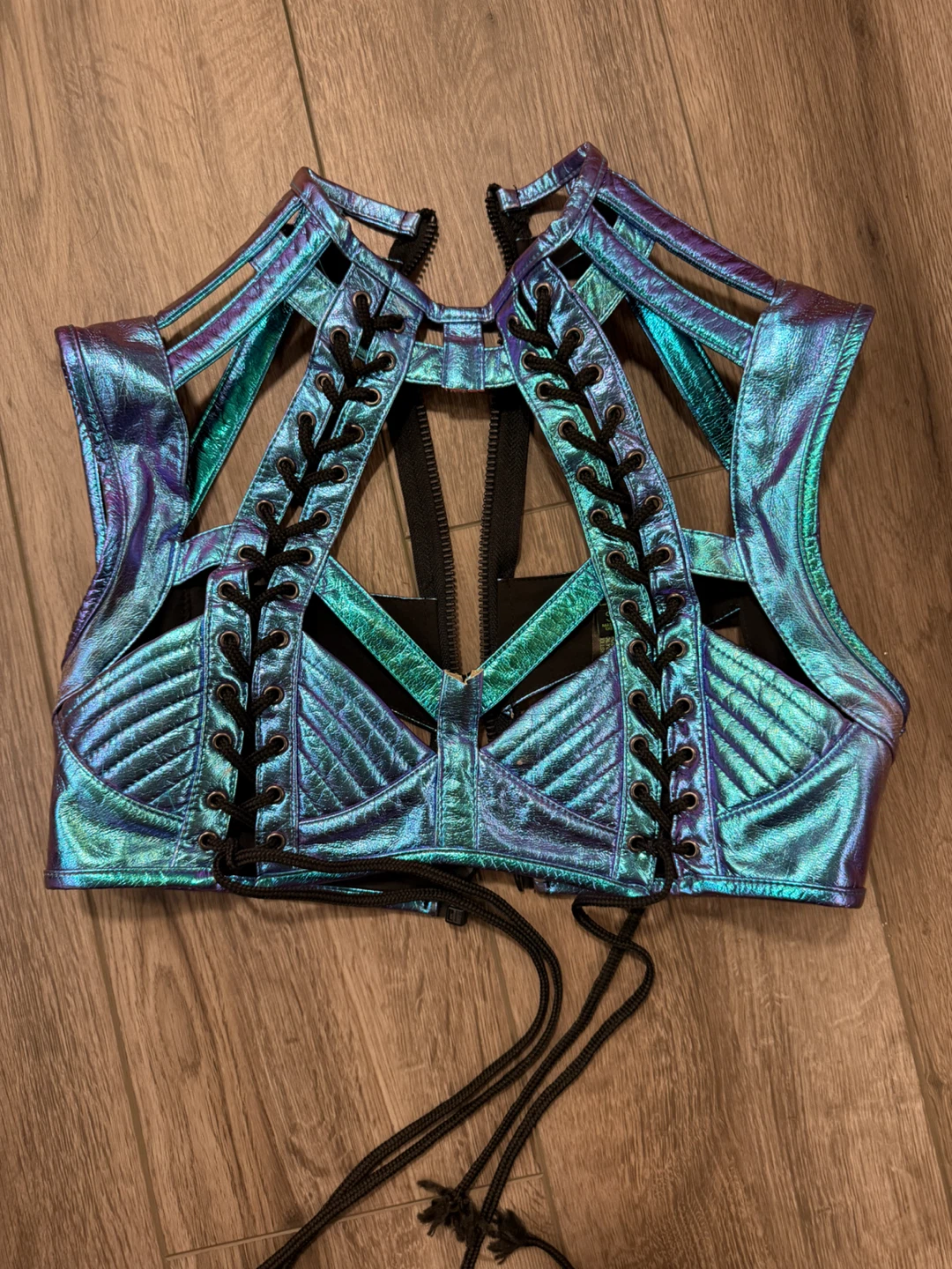 Dollskill Iridescent Cutout Corset Top