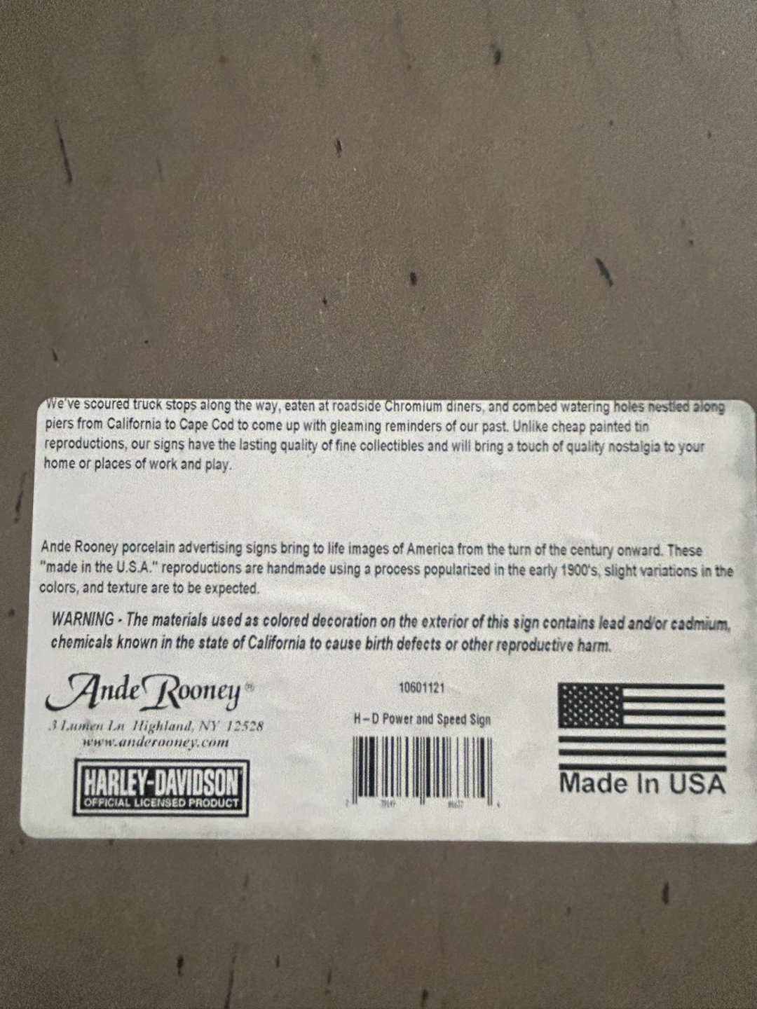 Harley-Davidson Power and Speed Tin Sign - photo 3