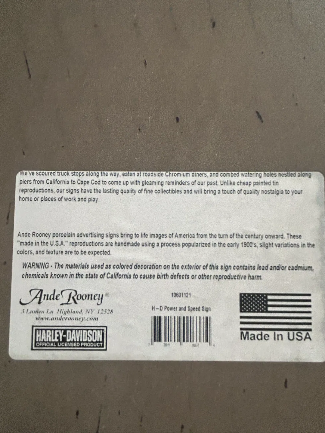 Harley-Davidson Power and Speed Tin Sign - photo 3