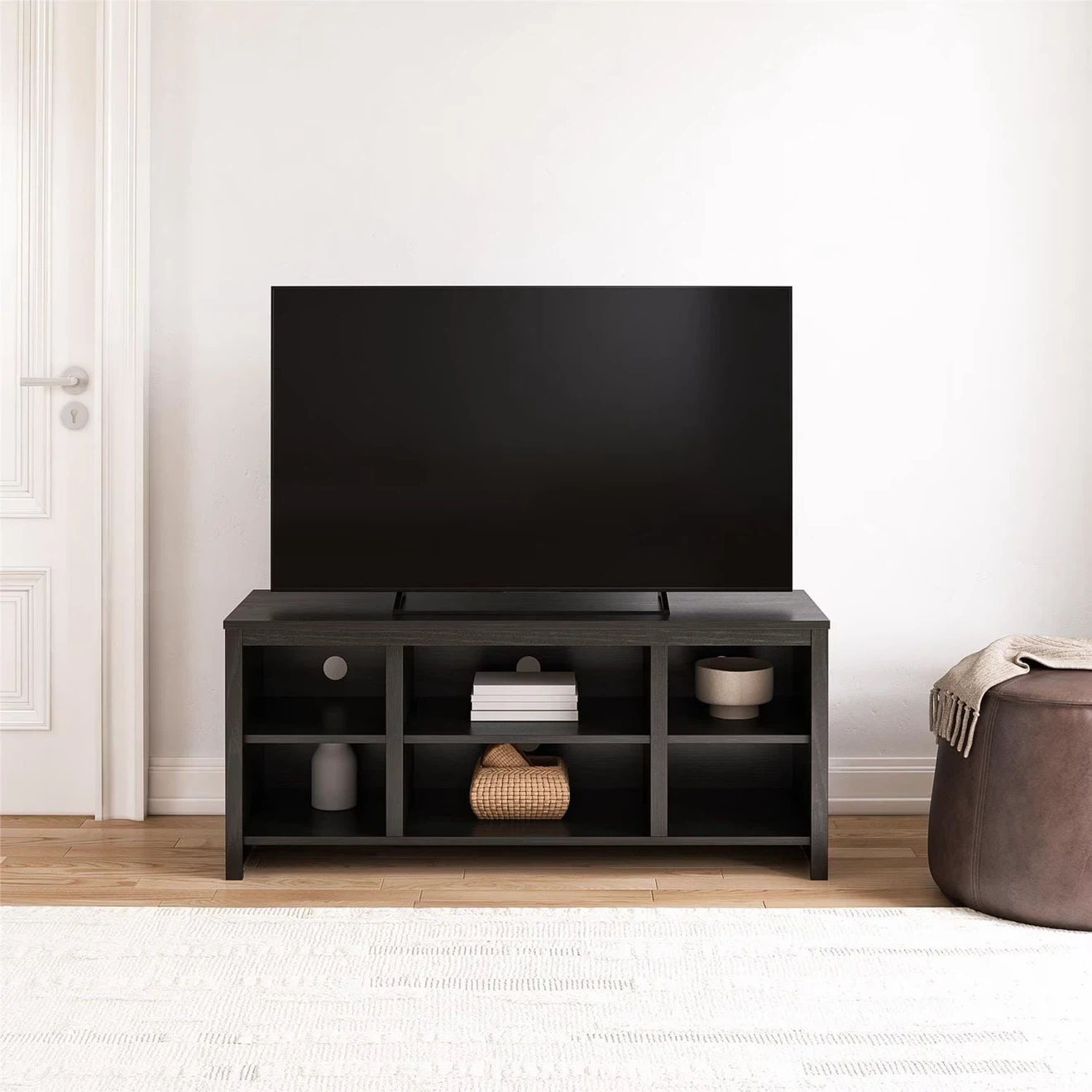 Mainstays Parsons TV Stand for TVs up to 50", Black Wood - photo 4