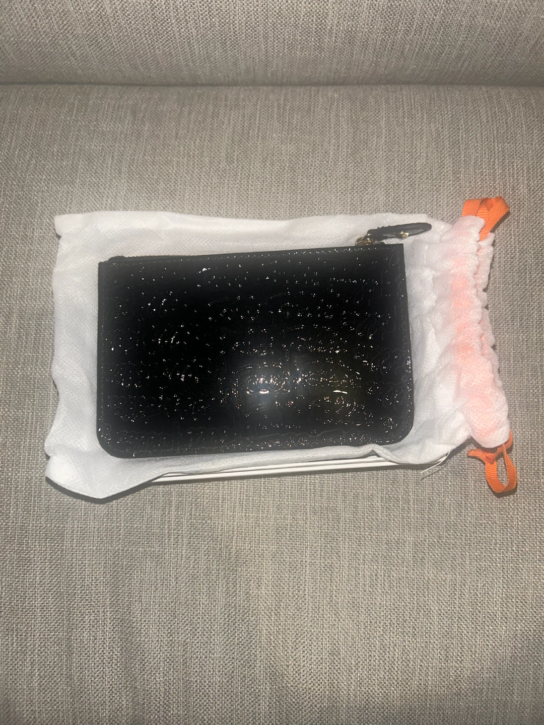 Folli Follie Black Patent Clutch with Dust Bag and Box