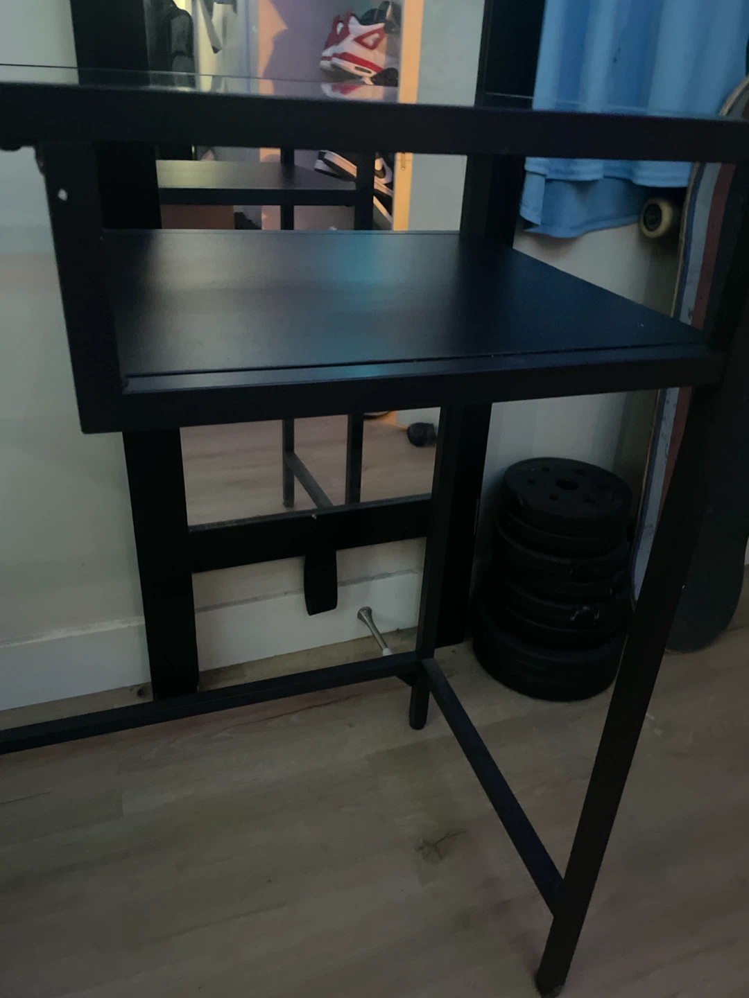 Black Metal Glass Desk - photo 4
