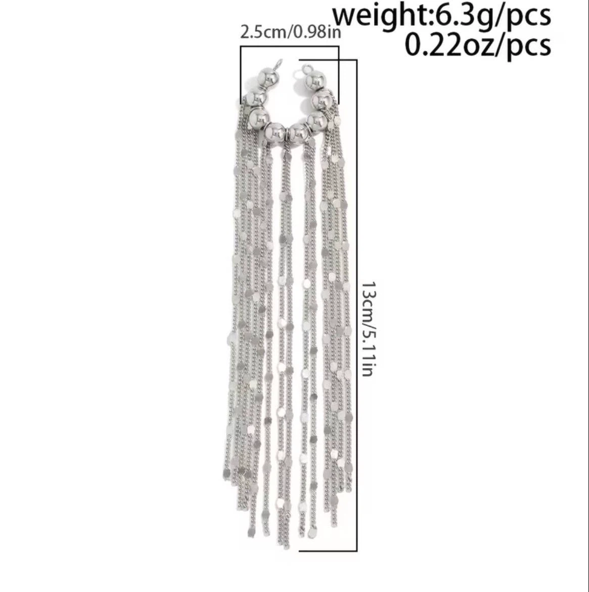 Silver-Tone Tassel Chain Ear Cuff - photo 2