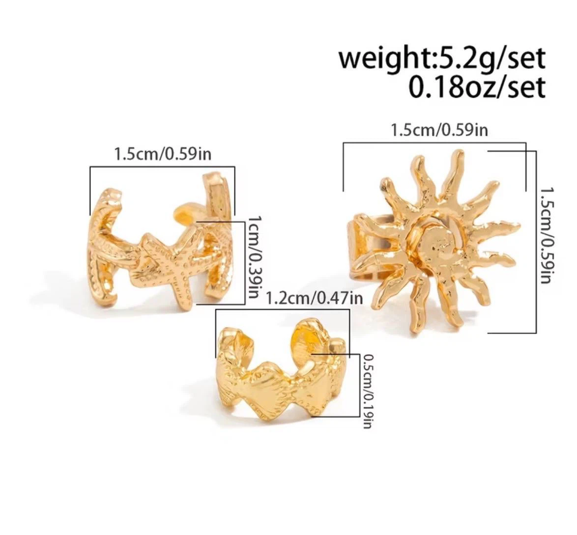 Gold ocean ear cuff set - photo 4